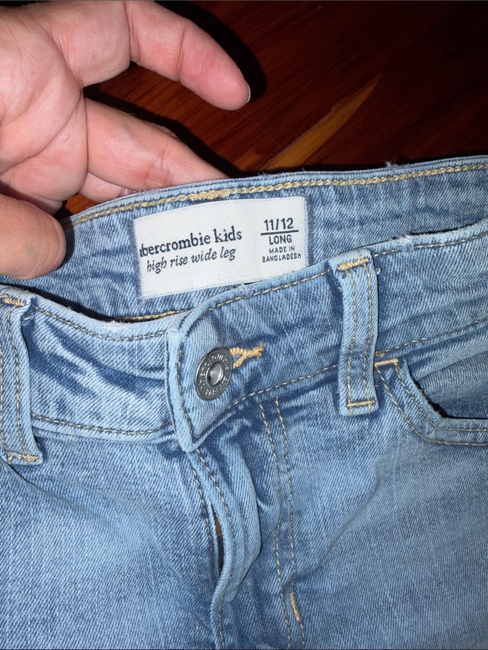 Girls abercrombie kids light blue wide leg jeans